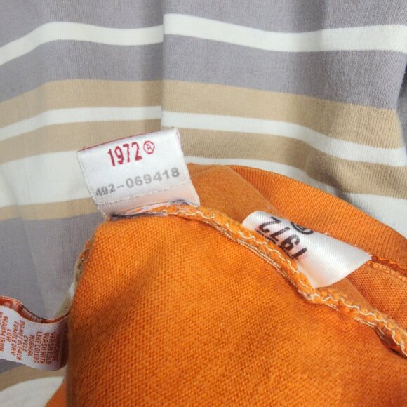 Vintage Y2k Ecko Unltd Unlimited Logo Patch Orange Striped Rugby Button Up Large - Picture 8 of 15